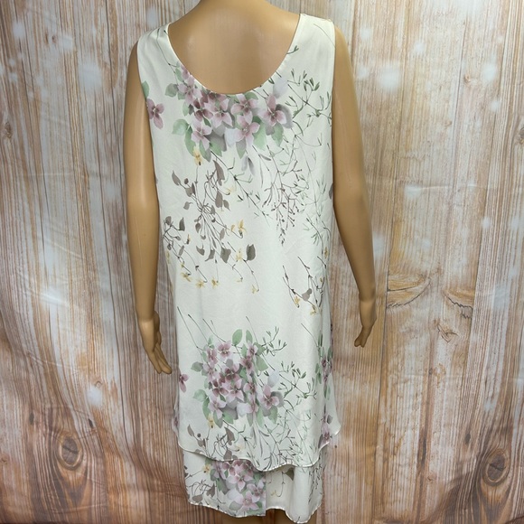 R&M Richards Plus Size Floral Chiffon Shift Dress - Picture 5 of 8